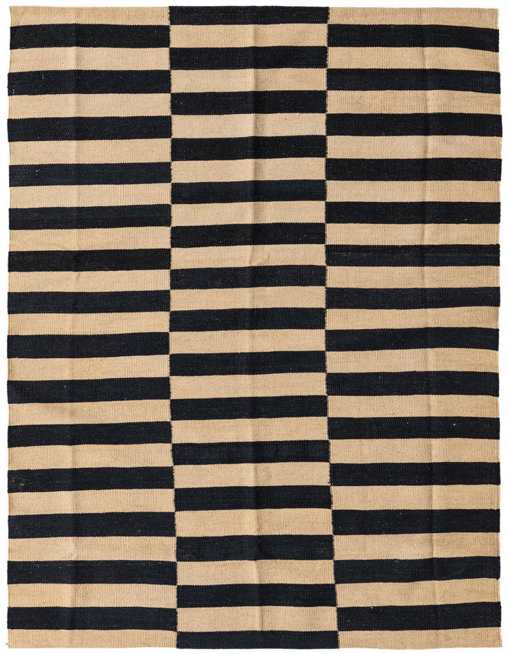 Detail image of 4' 1 x 5' 10 Hand Woven Kilim Modern Wool Rug