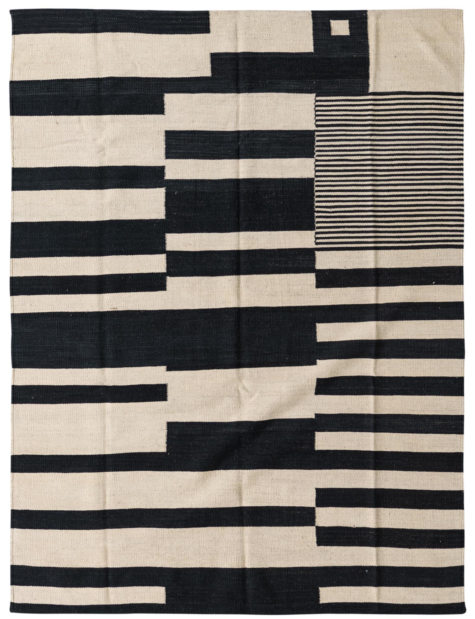 5' 2 x 6' 10 Hand Woven Kilim Modern Wool Rug