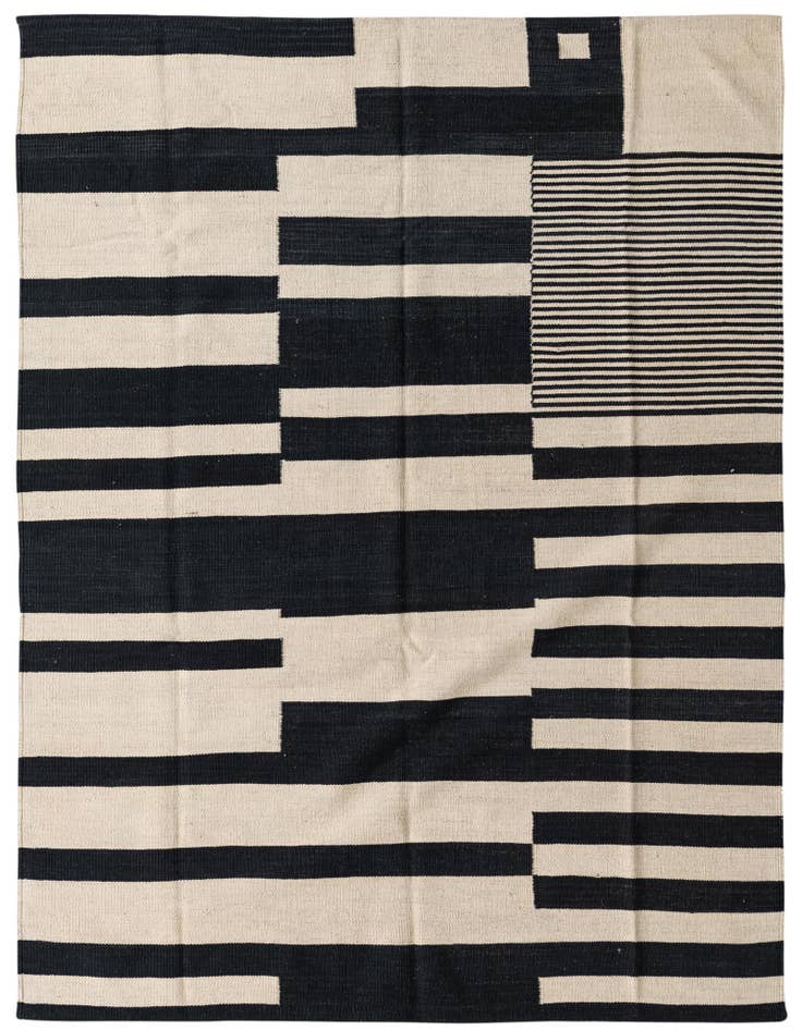 Detail image of 5' 2 x 6' 10 Hand Woven Kilim Modern Wool Rug