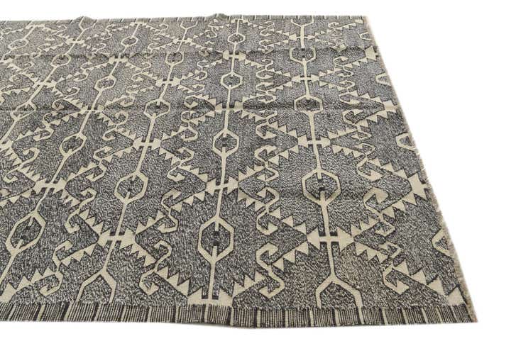 7' x 9' 4 Hand Woven Kilim Modern Wool Rug