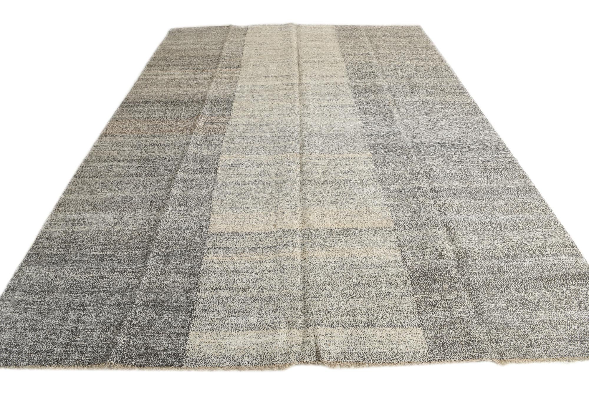 8' 7 x 11' 10 Hand Woven Kilim Modern Wool Rug