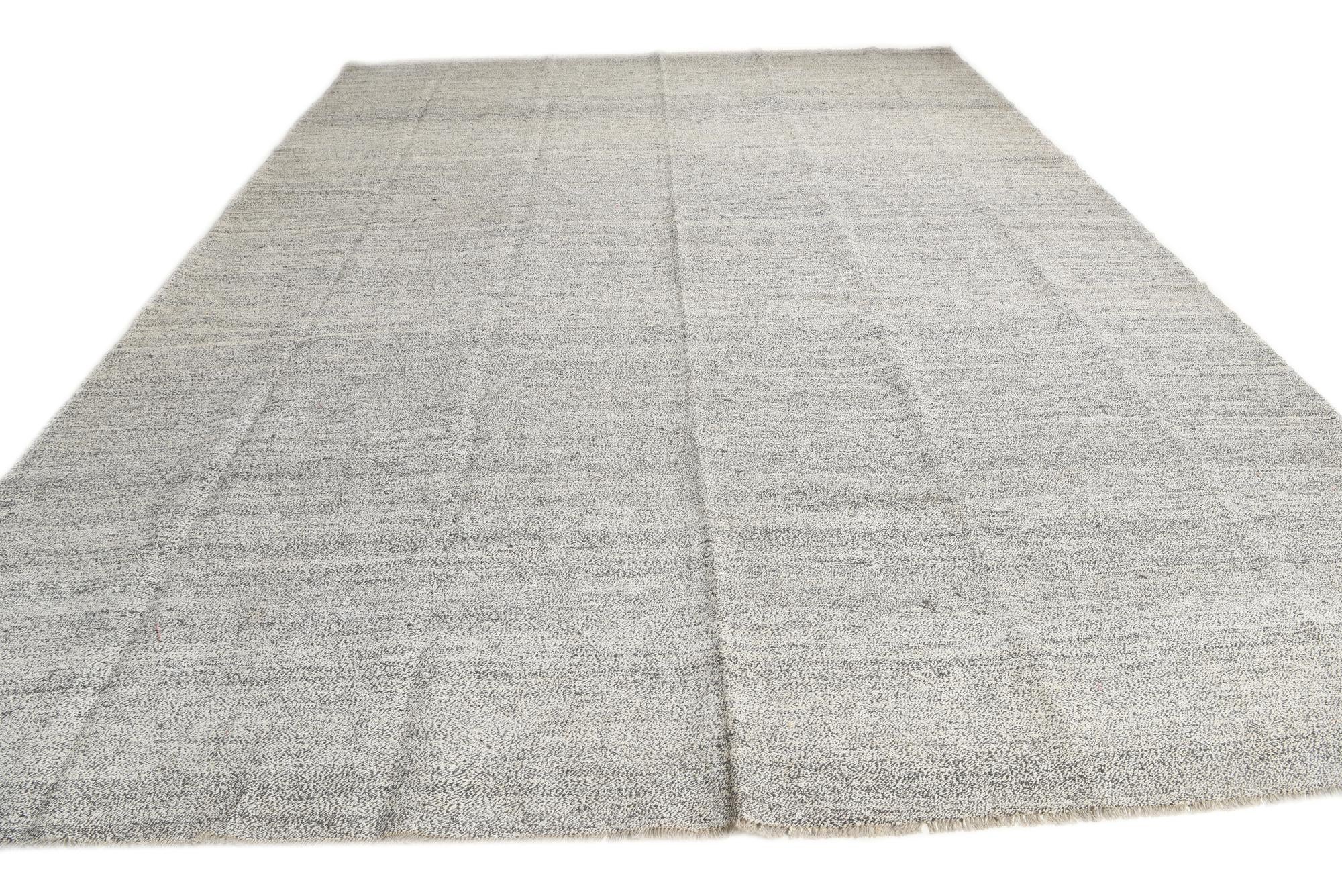 12' 2 x 17' 1 Hand Woven Kilim Modern Wool Rug