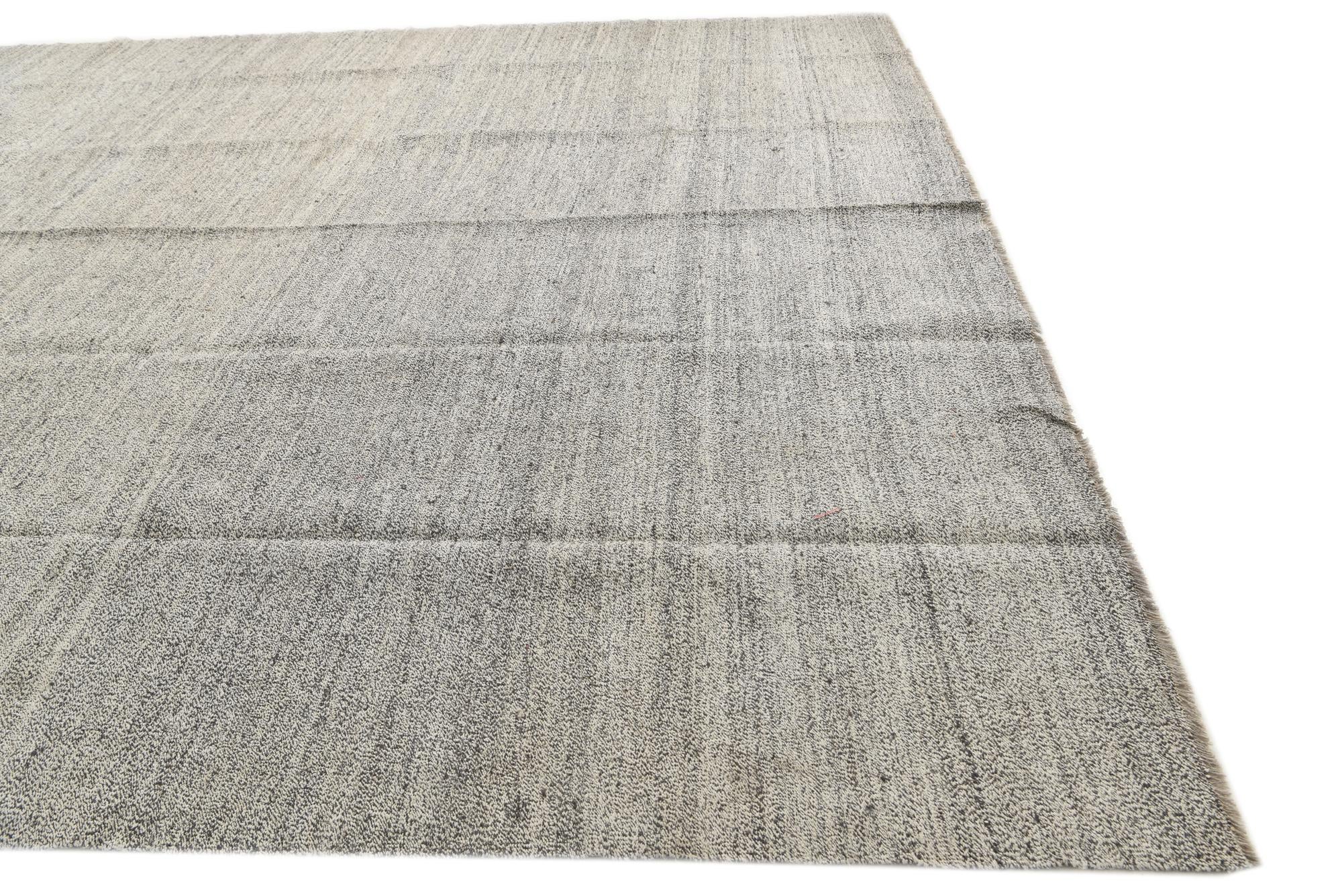12' 2 x 17' 1 Hand Woven Kilim Modern Wool Rug