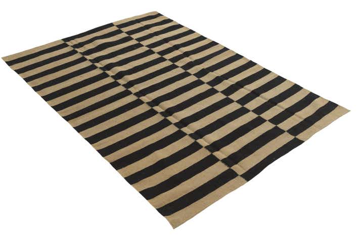 4' 2 x 5' 10 Hand Woven Kilim Modern Wool Rug
