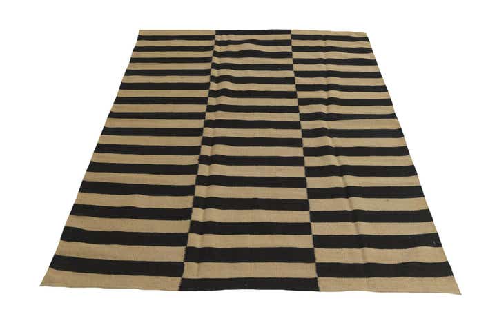 4' 2 x 5' 10 Hand Woven Kilim Modern Wool Rug