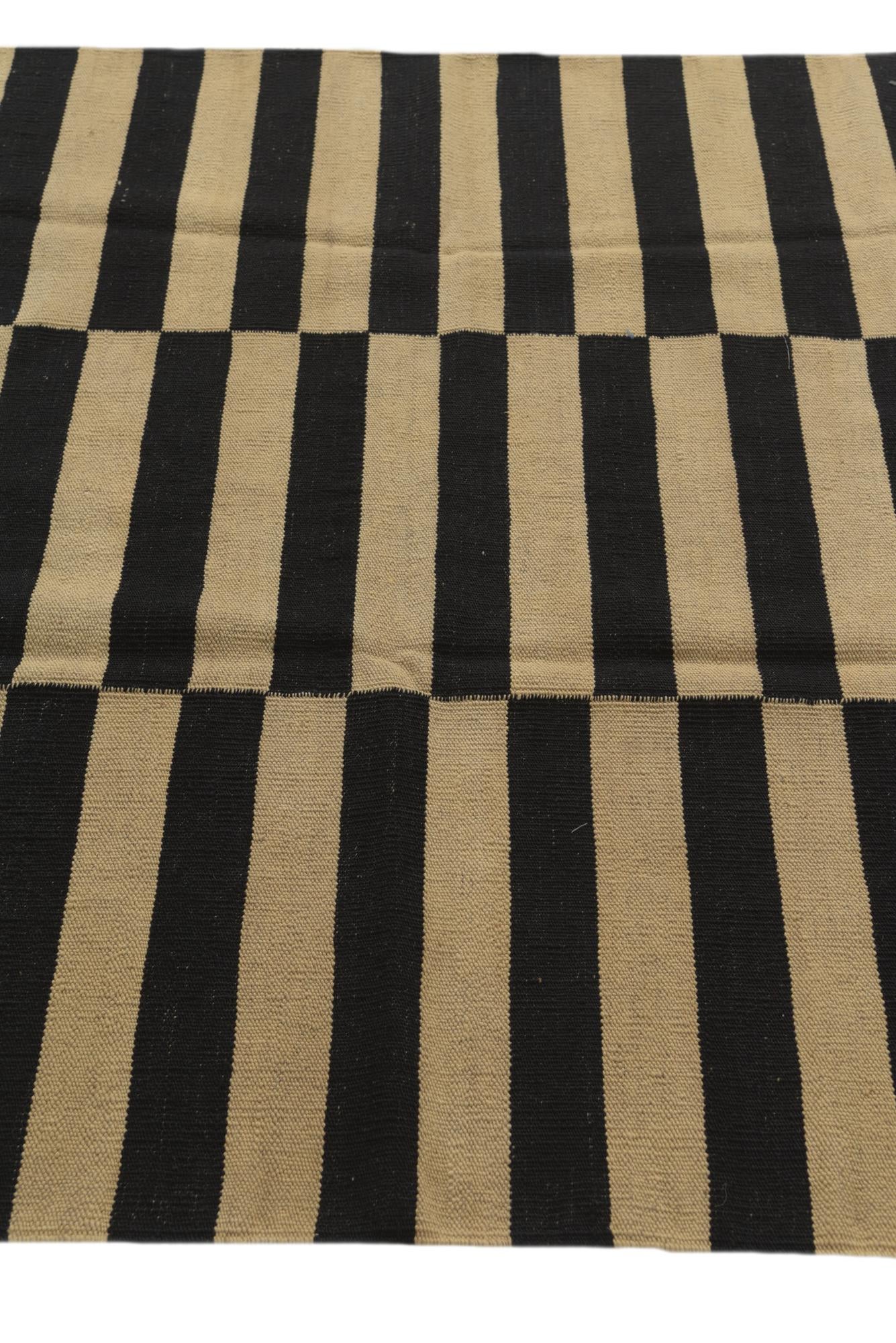 4' 2 x 5' 10 Hand Woven Kilim Modern Wool Rug
