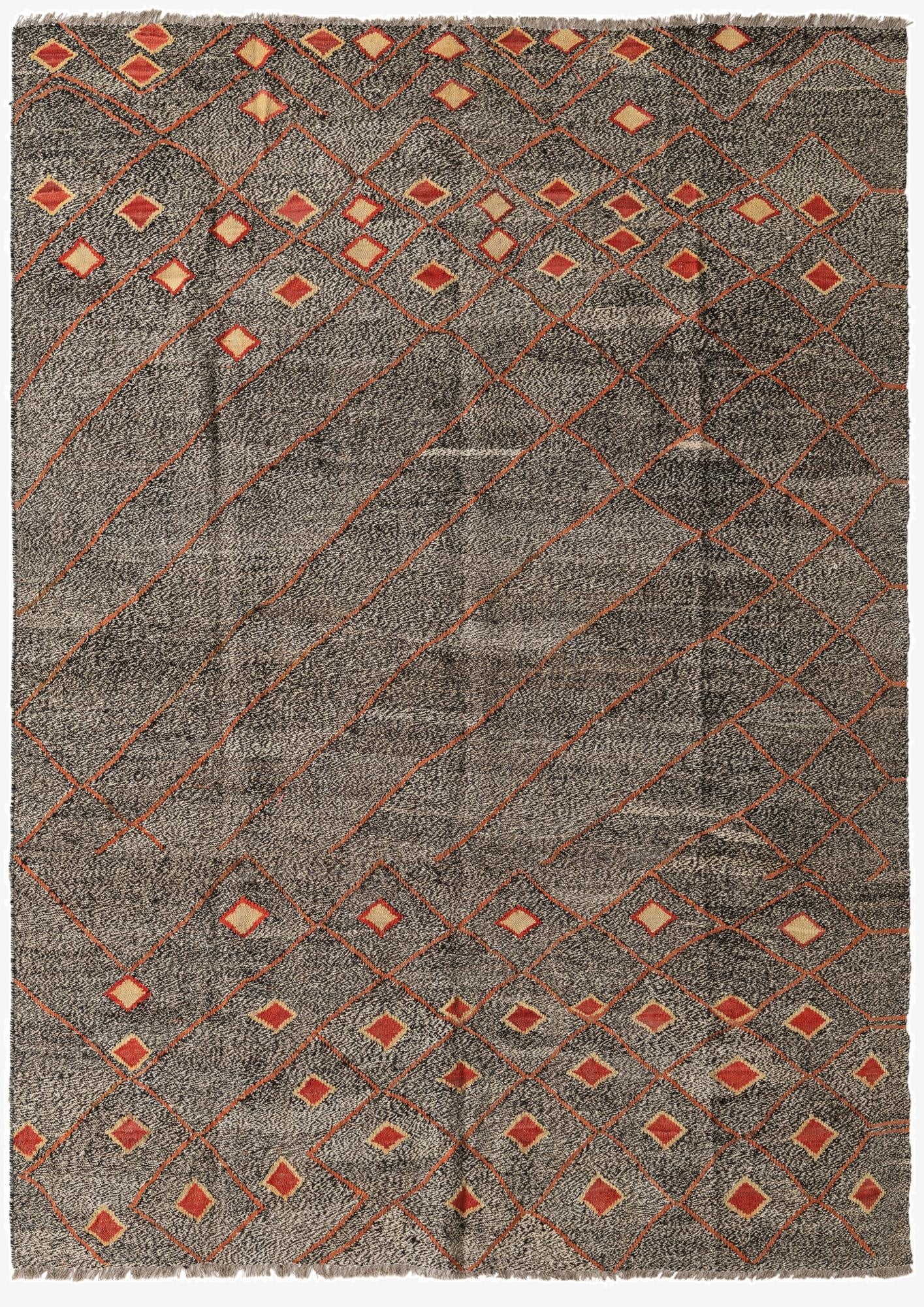 6' 4 x 8' 6  Hand Woven Kilim Modern Wool Rug