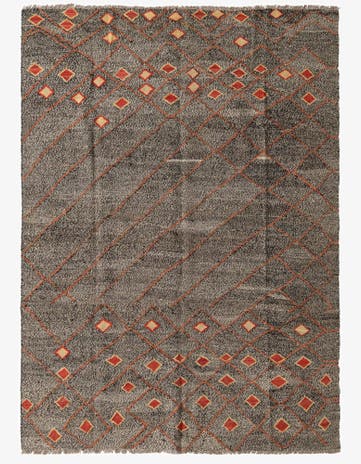 6' 4 x 8' 6 Hand Woven Kilim Modern Wool Rug
