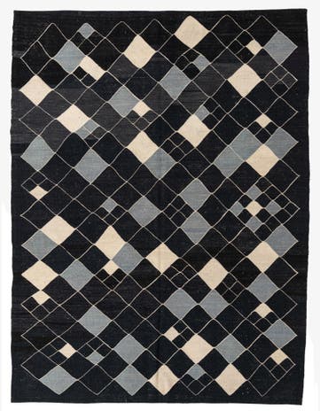 7' 2 x 9' 5 Hand Woven Kilim Modern Wool Rug