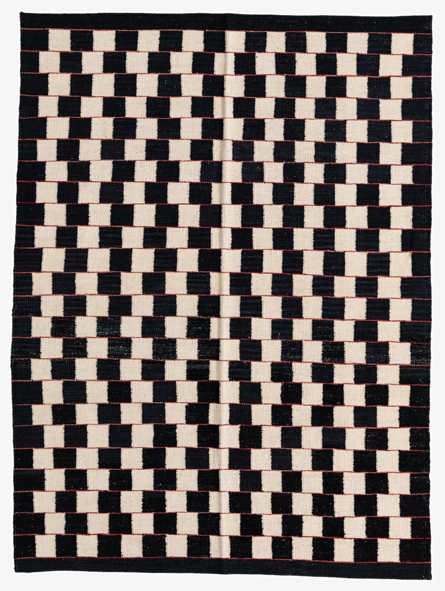 4' 5 x 6'  Hand Woven Kilim Modern Wool Rug