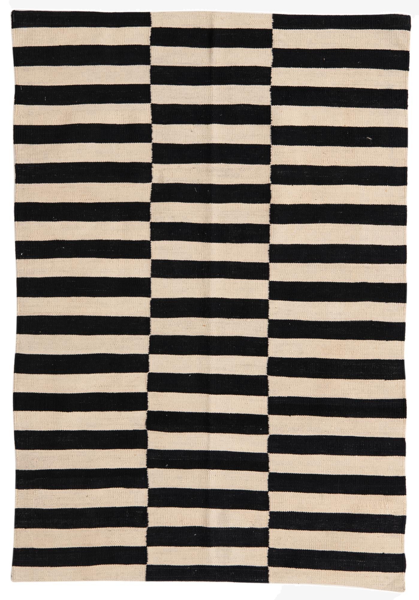 4' 3 x 6'  Hand Woven Kilim Modern Wool Rug