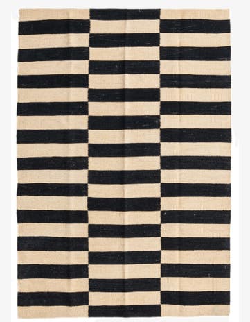 3' 4 x 4' 10 Hand Woven Kilim Modern Wool Rug