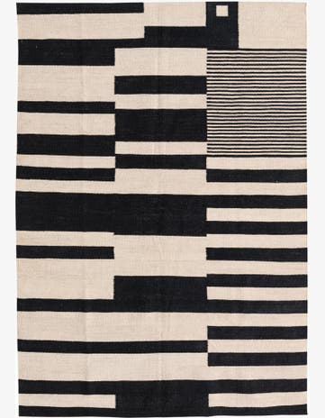 4' 8 x 6' 8 Hand Woven Kilim Modern Wool Rug