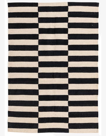 3' 4 x 4' 10 Hand Woven Kilim Modern Wool Rug