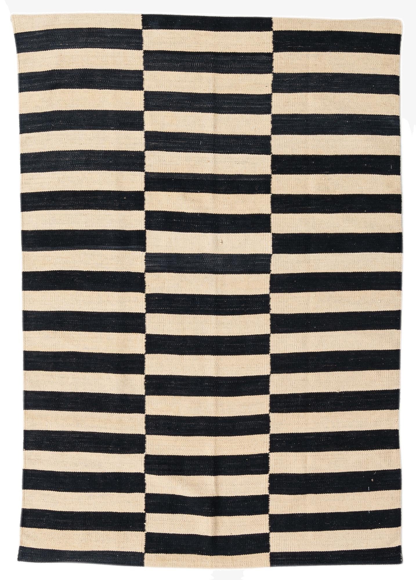 3' 11 x 5' 9  Hand Woven Kilim Modern Wool Rug
