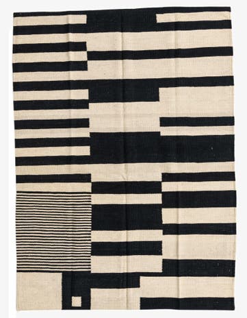 4' 8 x 6' 3 Hand Woven Kilim Modern Wool Rug