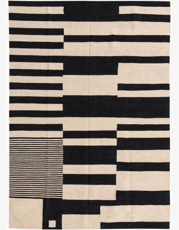 4' 8 x 6' 8 Hand Woven Kilim Modern Wool Rug