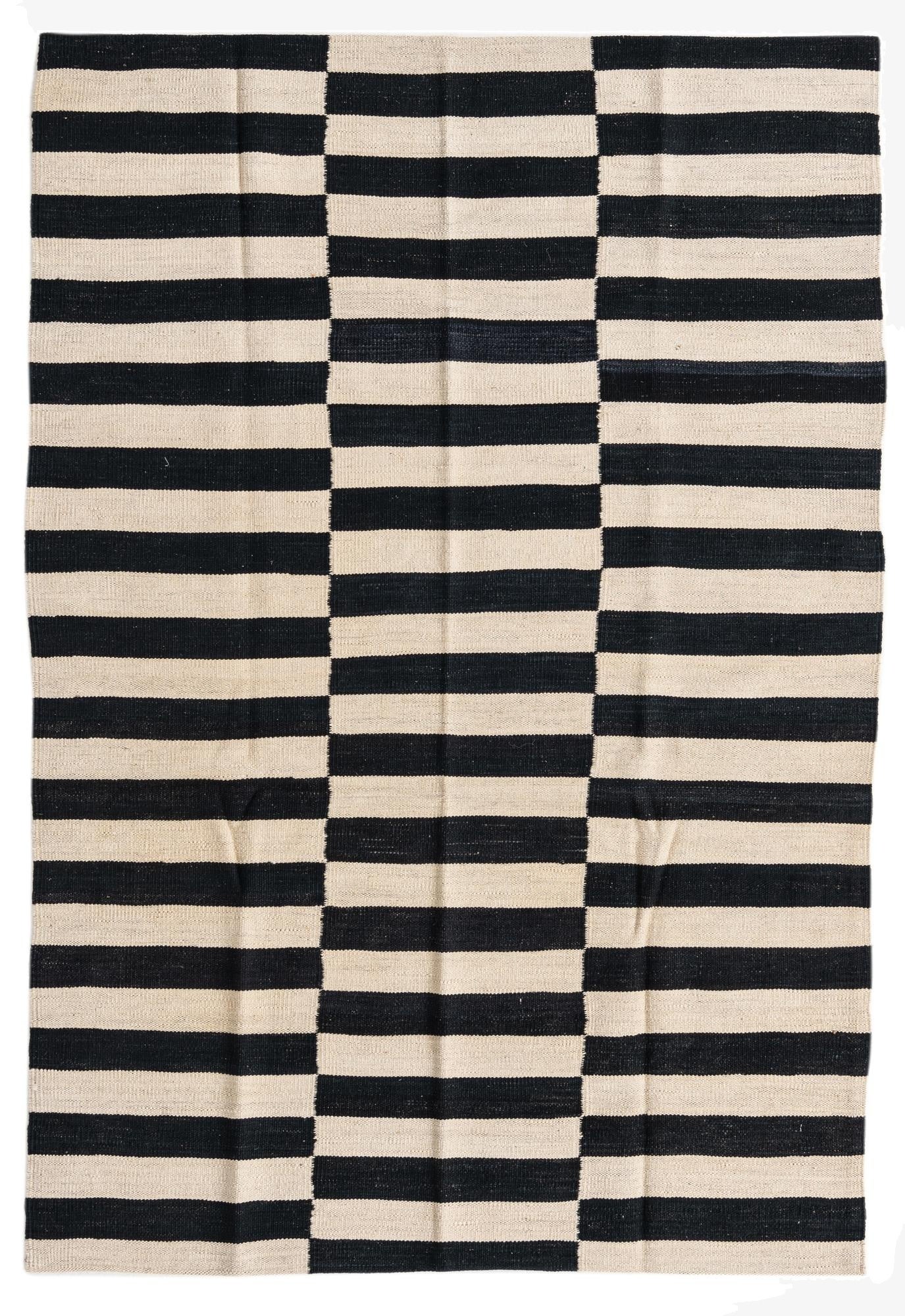4' 1 x 6'  Hand Woven Kilim Modern Wool Rug