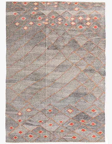 6' 3 x 9' 2 Hand Woven Kilim Modern Wool Rug