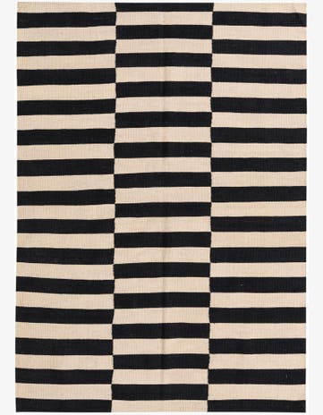 4' 3 x 6' 1 Hand Woven Kilim Modern Wool Rug