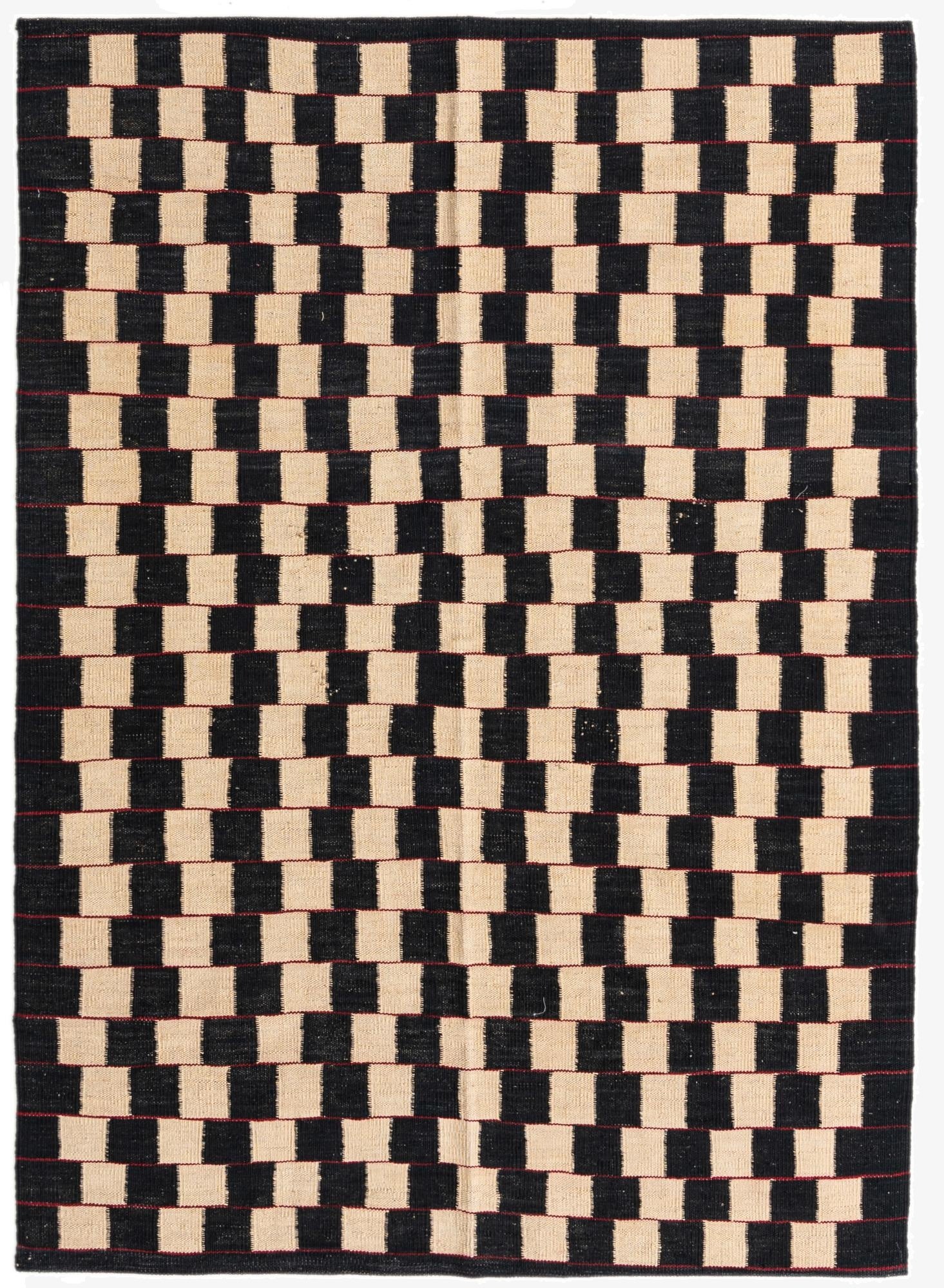 4' 3 x 5' 10  Hand Woven Kilim Modern Wool Rug