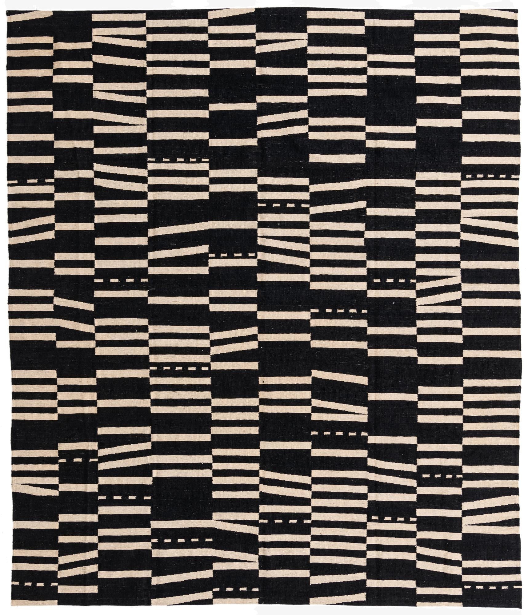 7' 4 x 9' 10  Hand Woven Kilim Modern Wool Rug