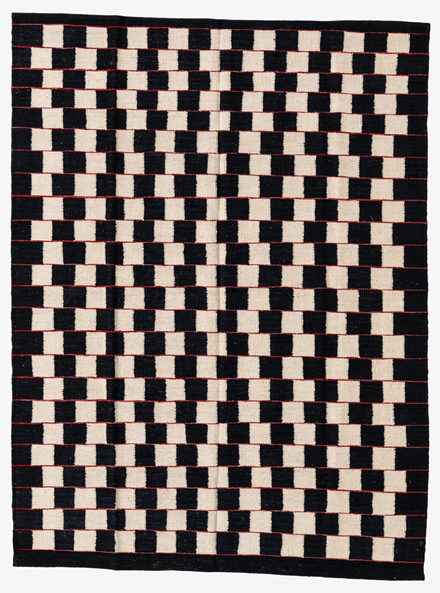 4' 5 x 5' 10  Hand Woven Kilim Modern Wool Rug