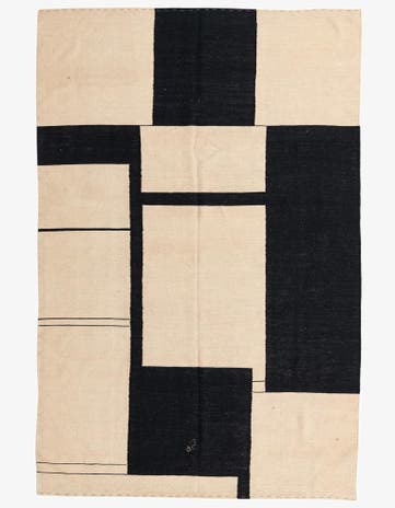 6' 4 x 9' 8 Hand Woven Kilim Modern Wool Rug