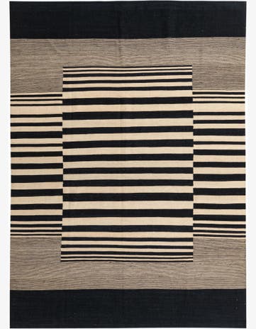 6' 11 x 9' 7 Hand Woven Kilim Modern Wool Rug