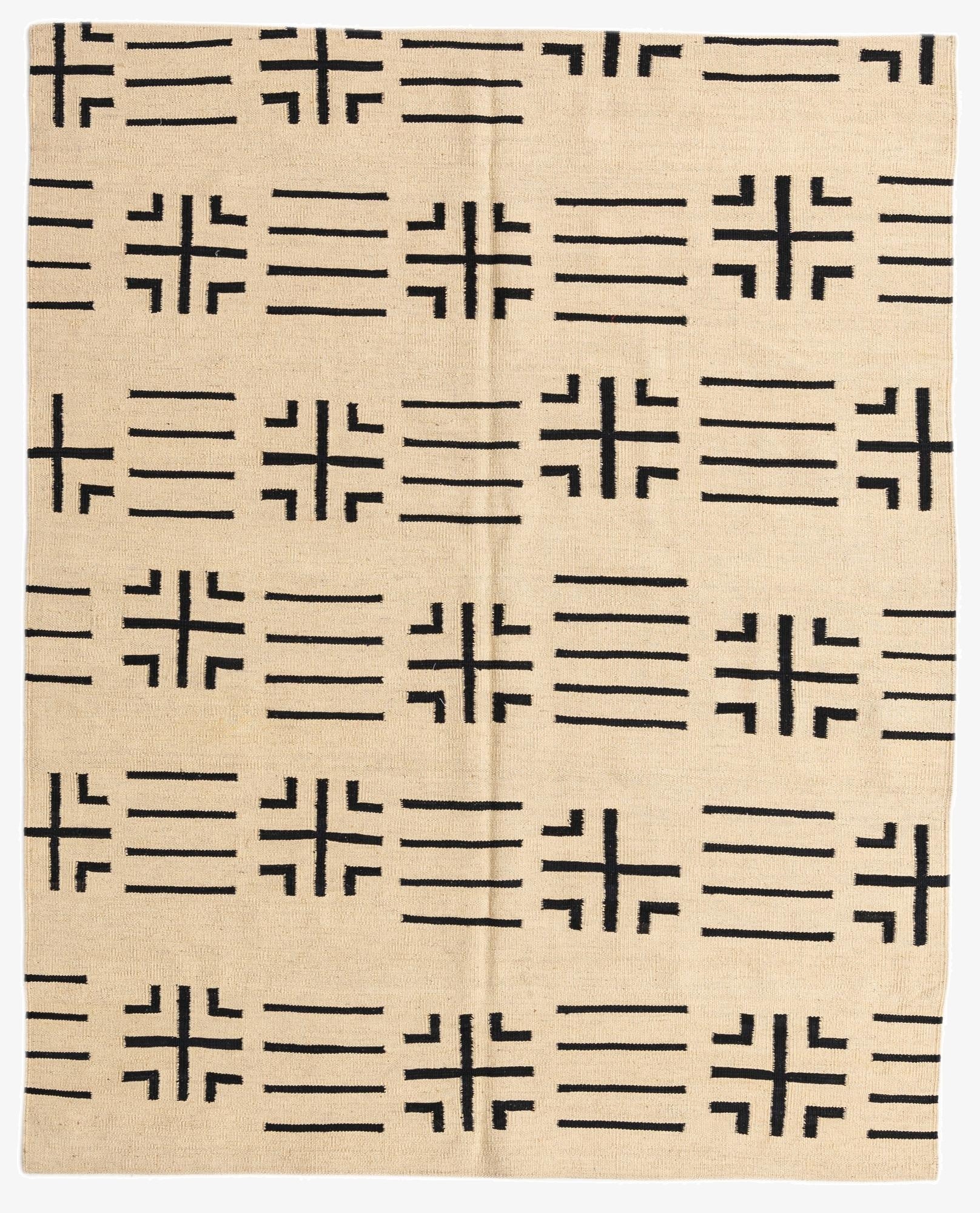 5' 2 x 6' 5  Hand Woven Kilim Modern Wool Rug