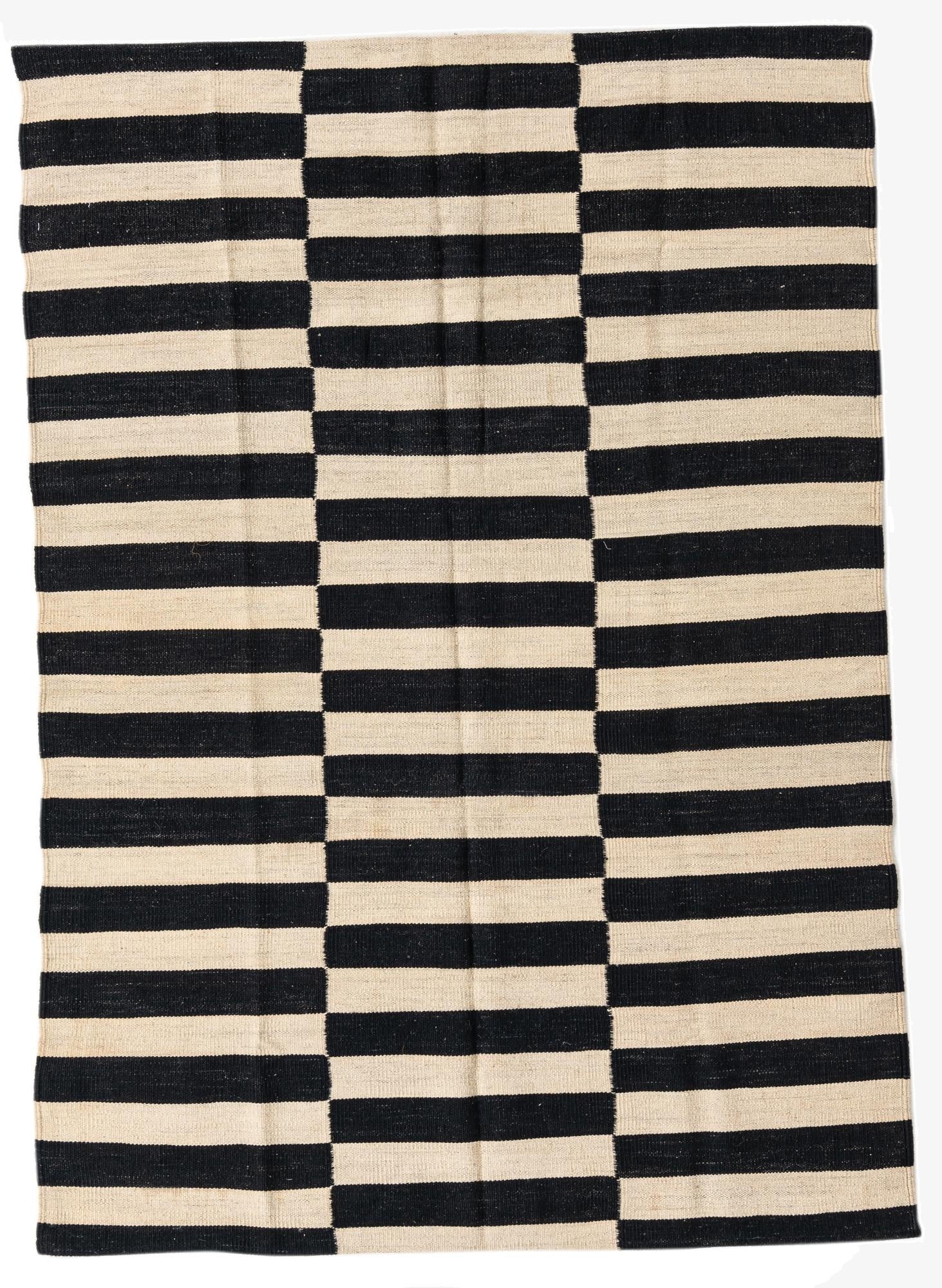 4' 1 x 5' 10  Hand Woven Kilim Modern Wool Rug
