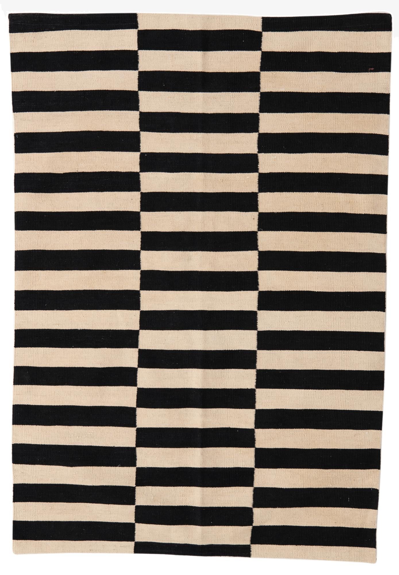 4' 3 x 6'  Hand Woven Kilim Modern Wool Rug