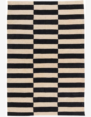 3' 4 x 4' 10 Hand Woven Kilim Modern Wool Rug