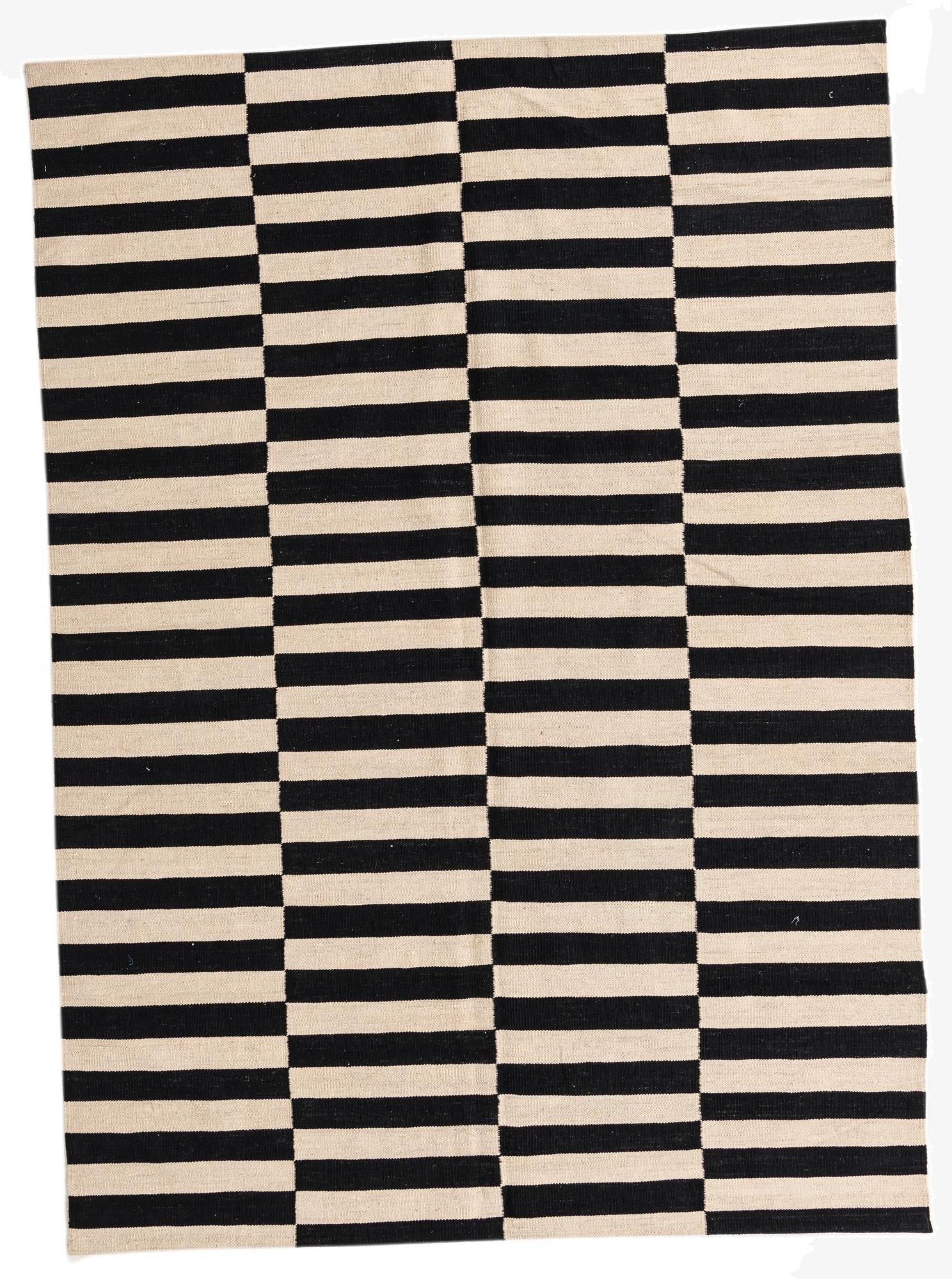 5' 7 x 7' 9  Hand Woven Kilim Modern Wool Rug