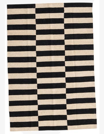 3' 4 x 4' 10 Hand Woven Kilim Modern Wool Rug