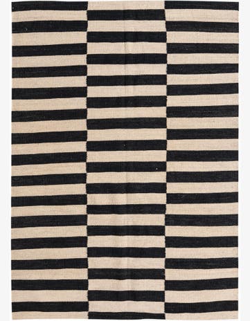 4' 3 x 5' 10 Hand Woven Kilim Modern Wool Rug