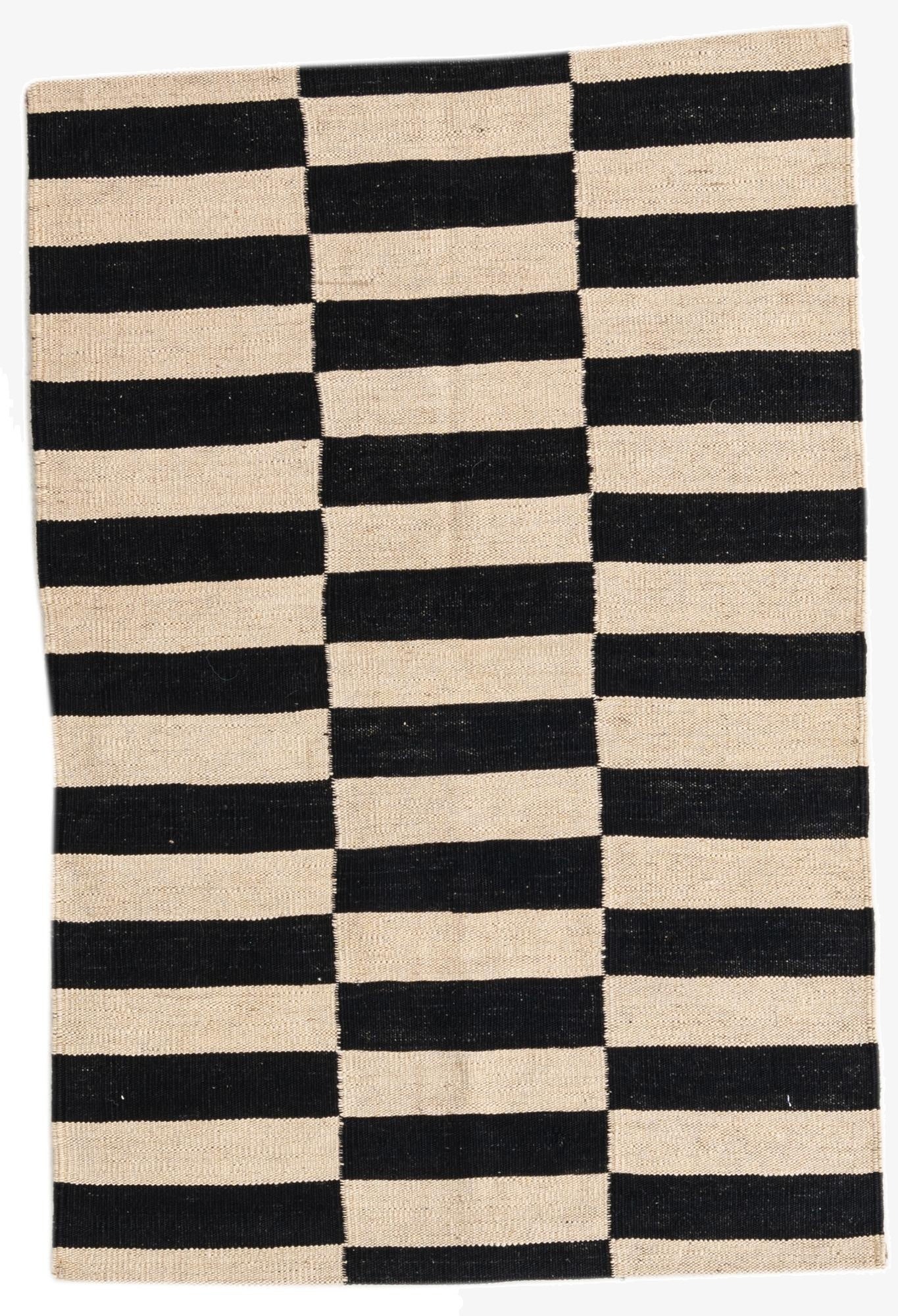 2' 8 x 3' 10  Hand Woven Kilim Modern Wool Rug