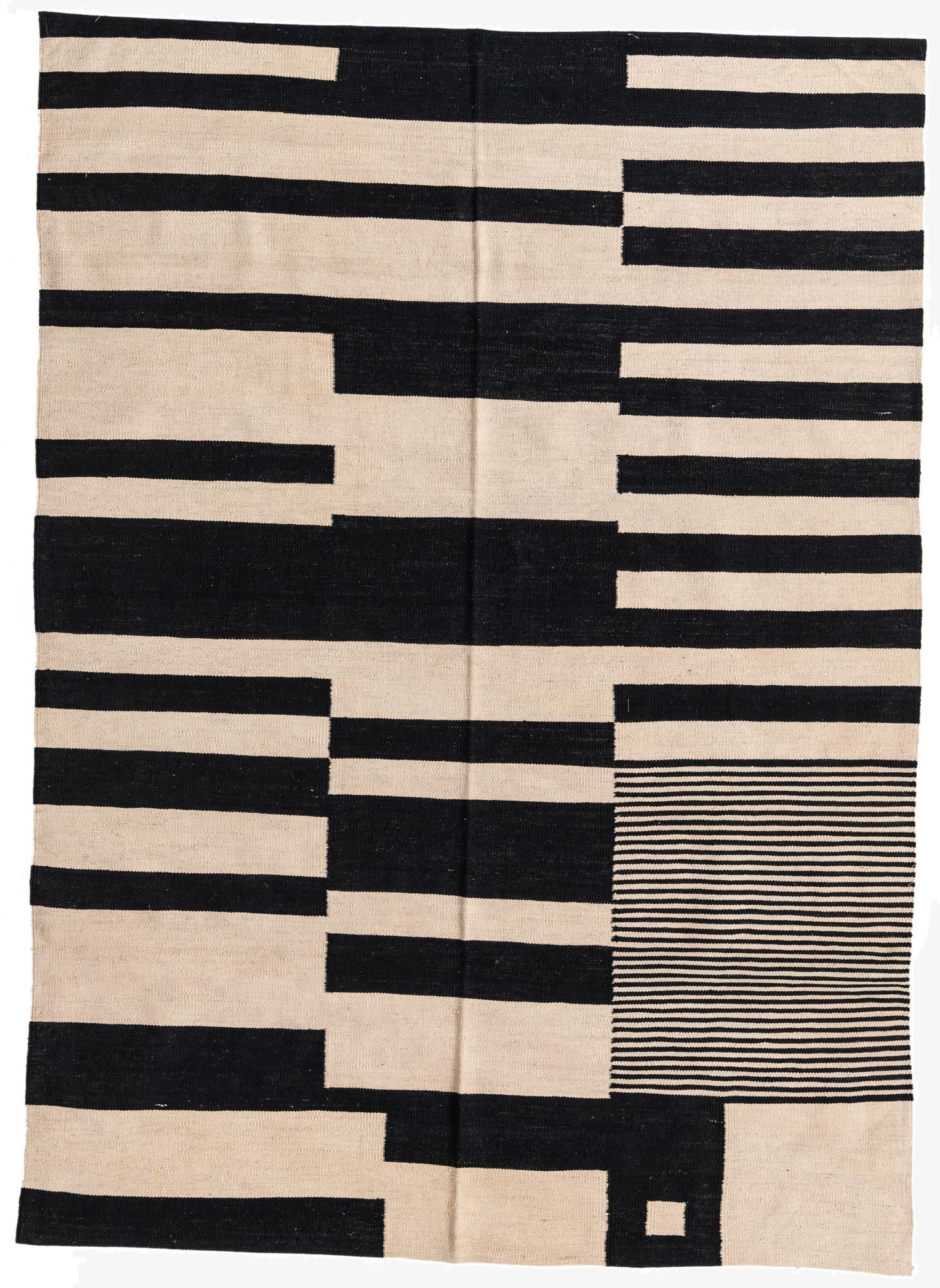 5' 7 x 7' 9  Hand Woven Kilim Modern Wool Rug