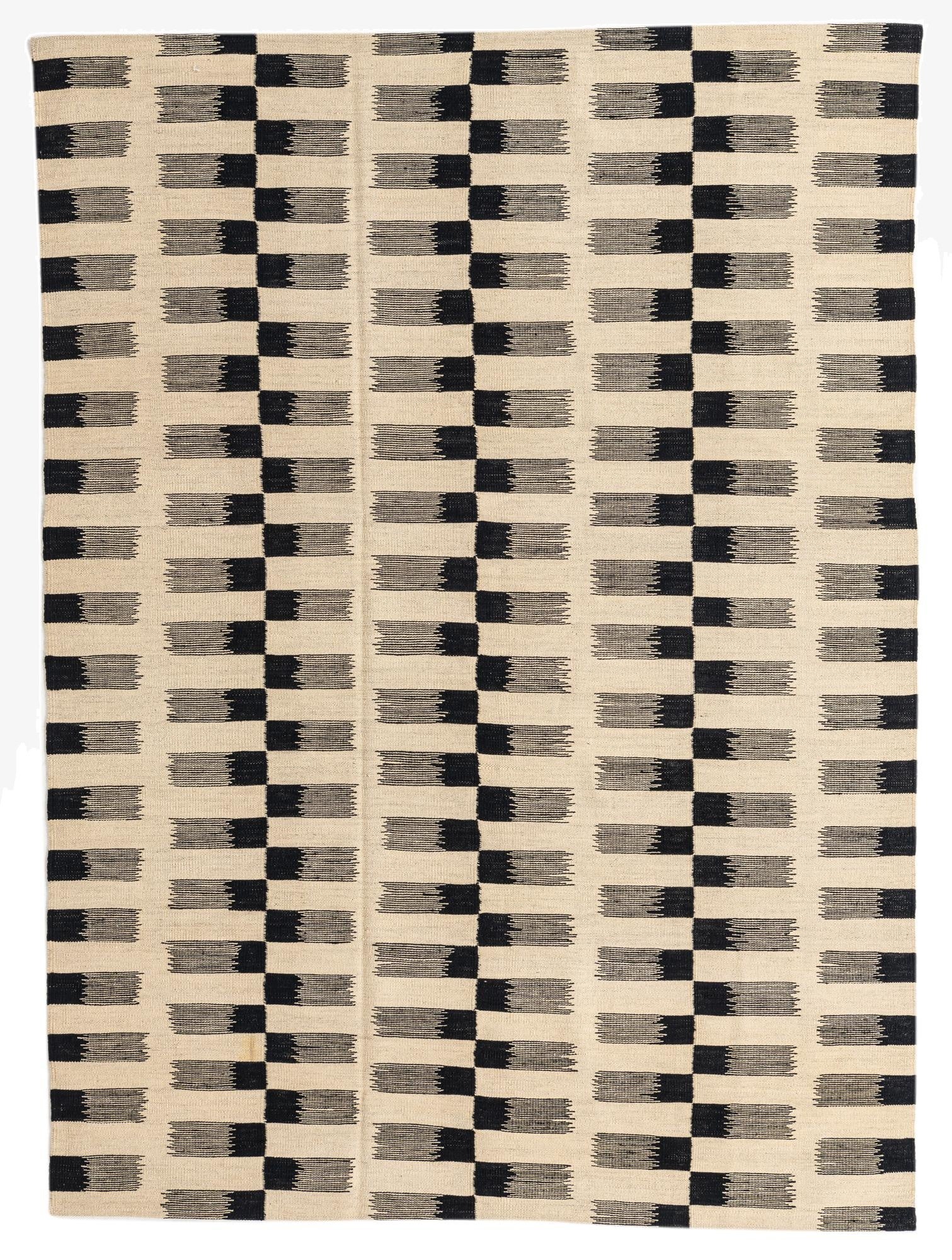 5' 7 x 7' 9  Hand Woven Kilim Modern Wool Rug