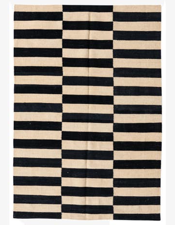 3' 4 x 4' 10 Hand Woven Kilim Modern Wool Rug