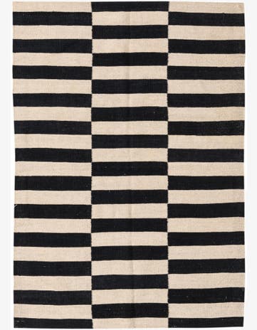 3' 4 x 4' 10 Hand Woven Kilim Modern Wool Rug