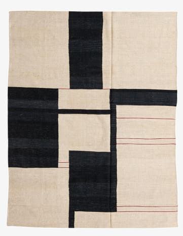 6' x 7' 7 Hand Woven Kilim Modern Wool Rug