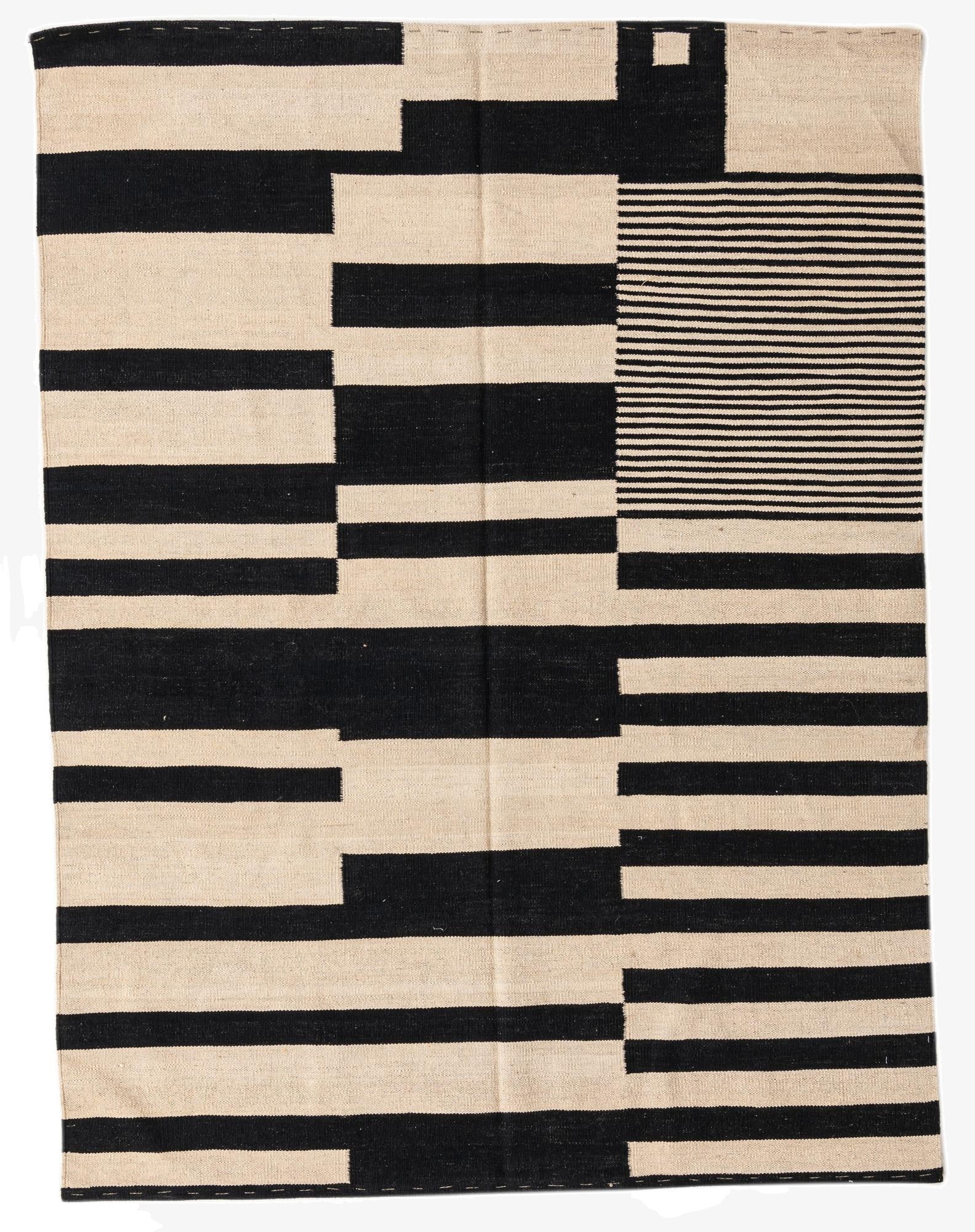 5' x 6' 8  Hand Woven Kilim Modern Wool Rug