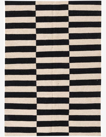 3' 4 x 4' 10 Hand Woven Kilim Modern Wool Rug