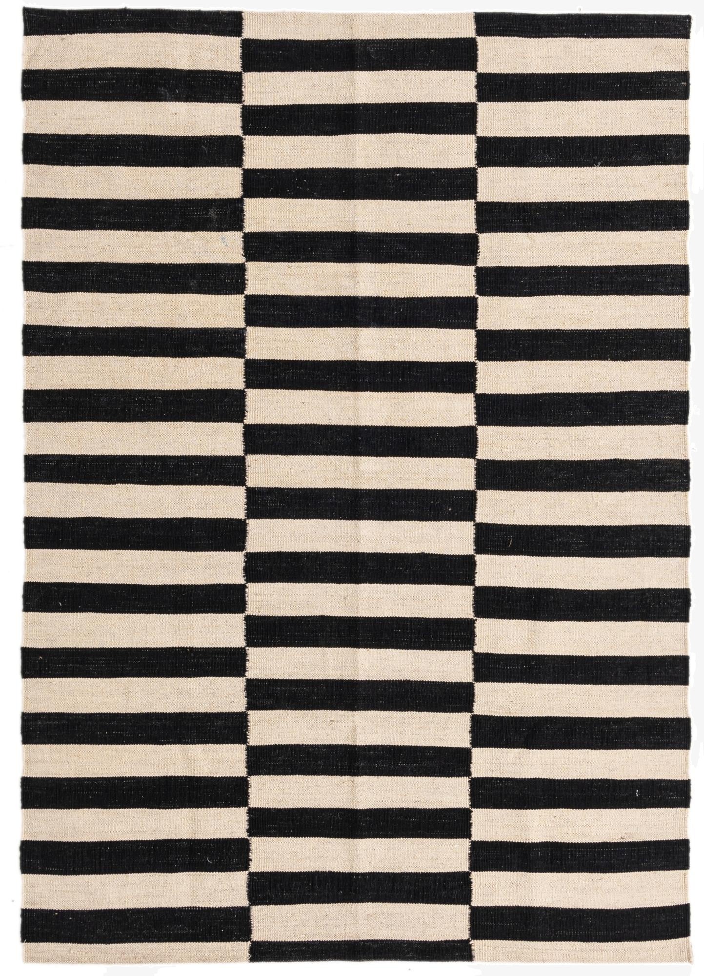 4' 2 x 5' 10  Hand Woven Kilim Modern Wool Rug