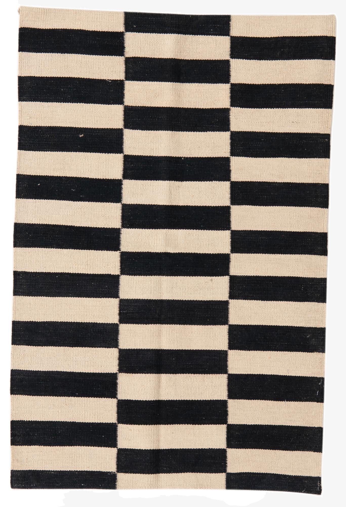 2' 7 x 3' 11  Hand Woven Kilim Modern Wool Rug