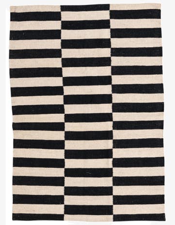 3' 4 x 4' 9 Hand Woven Kilim Modern Wool Rug