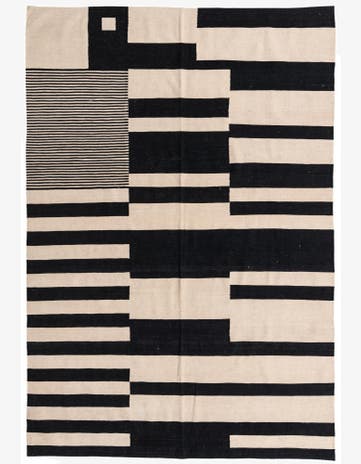 6' 7 x 9' 8 Hand Woven Kilim Modern Wool Rug