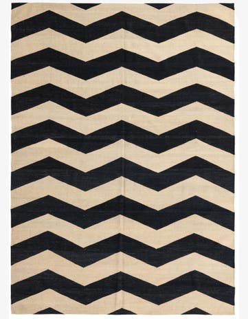 6' 10 x 9' 8 Hand Woven Kilim Modern Wool Rug