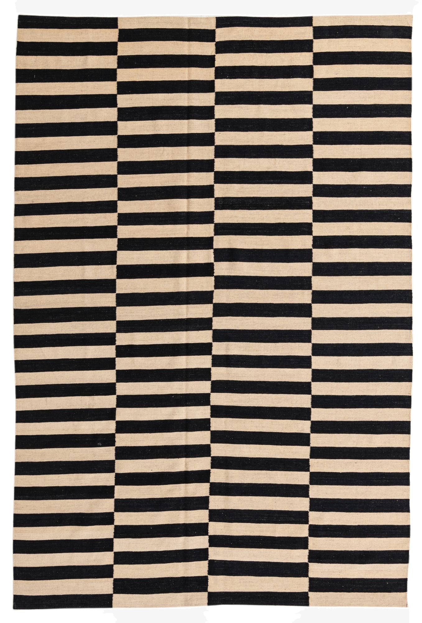 6' 6 x 9' 8  Hand Woven Kilim Modern Wool Rug